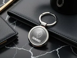 Saab Portachiavi di Lusso Metallo Inox Premium
